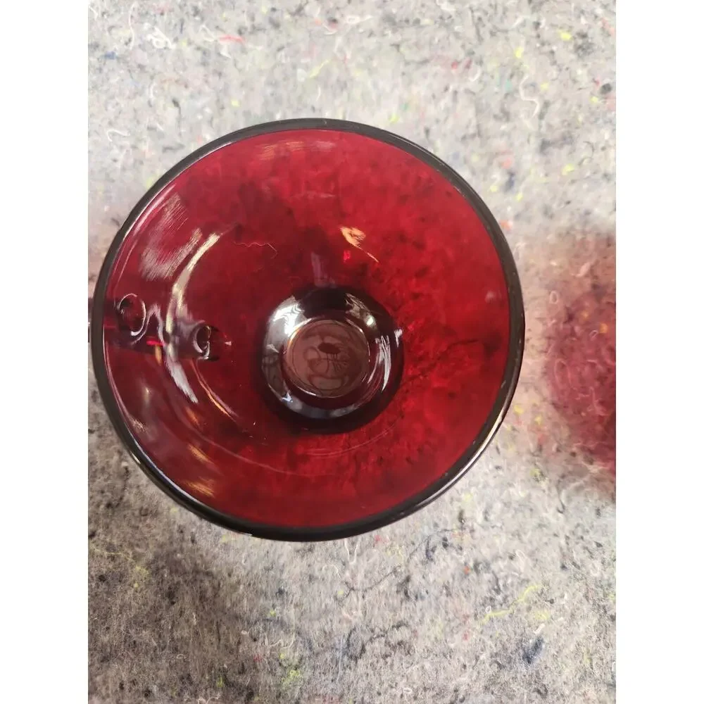 Vintage Anchor Hocking Royal Ruby Red Glass Punch Cups Tea 2 pieces 4oz